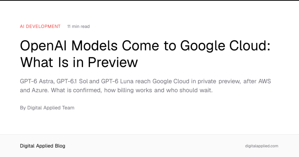 מודלי OpenAI מגיעים ל-Google Cloud - כרזת כתבה